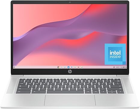 HP Chromebook 14 inch Laptop, FHD Display, Intel N100 Up to 3.4GHz, Intel UHD Graphics, 4 GB RAM, 64 GB eMMC, Chrome OS, Bluetooth, Wi-Fi